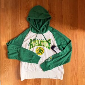 Fanatics Green and White Oakland Athletics Hoodie